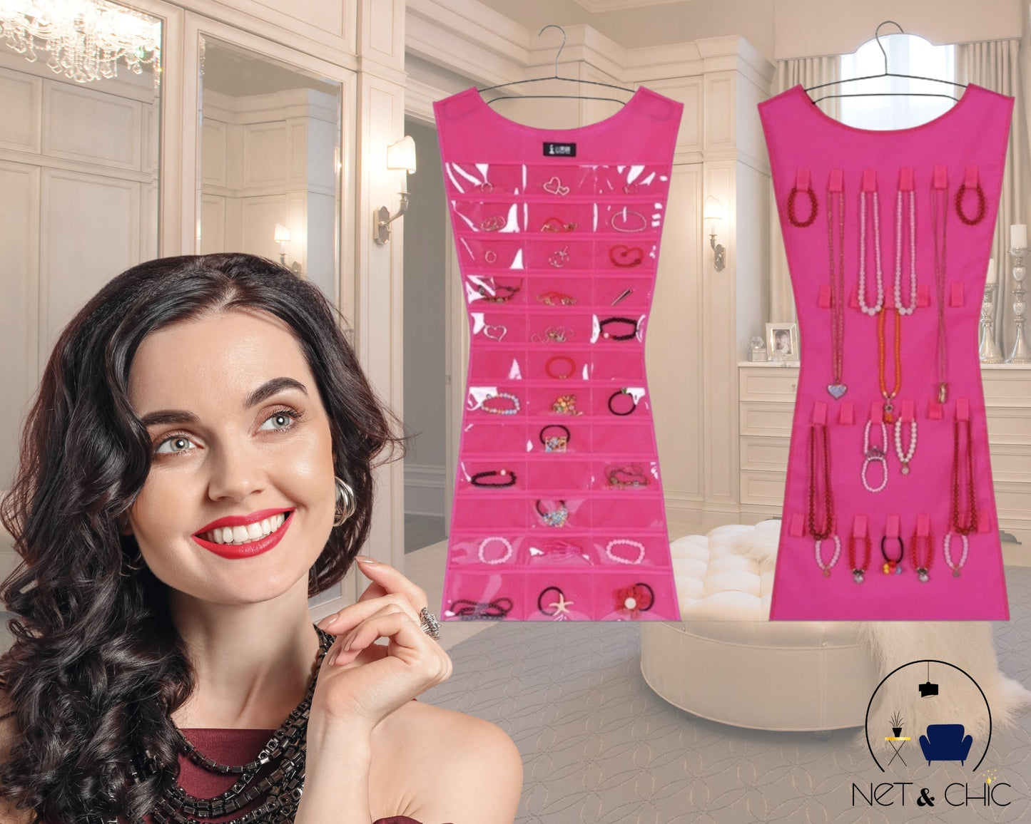 Cintre double rangement bijoux | Ecrin Divin™ - NET ET CHiC