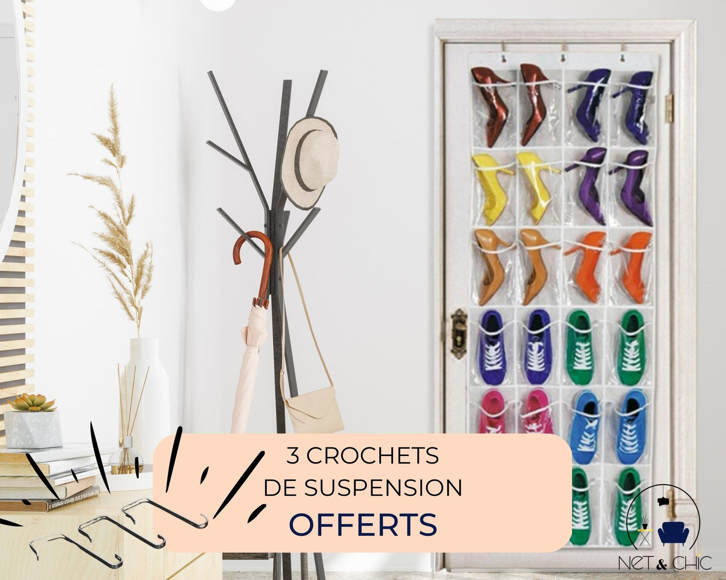 Rangement pour Chaussures & Accessoires | Extension Dressing Invisible ™ - NET ET CHiC